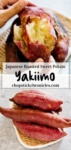 japanese roasted sweet potato yakimo with text overlay