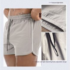 Skin-friendly breathable 3-point shorts for daily wear and sports activities. Length: Short, 3-point Side Pockets Color: Black/light gray/red/dark gray/Army Green/khaki/Orange Red Size: M to 3XL Fabric: 98% Polyester Fiber, 5% Elastane Light Fabric Regular fit Gender: Male Age: Adult Drawstring Closure Elastic Waist Brand Name: NoEnName_Null Product ID: CJDK200124721 Note: All sizes are smaller than regular European and American sizes. Choose the larger size if your size is between two sizes. Pl Gray Activewear With Built-in Shorts For Summer, Summer Gym Activewear With Pockets, Gray Training Shorts For Summer, Breathable Fabric Athletic Shorts For Summer, Gray Moisture-wicking Athletic Shorts For Gym, Gray Training Bottoms For Summer, Breathable Athletic Shorts For Summer, Breathable Gym Bottoms For Summer, Khaki Athletic Shorts With Built-in Liner