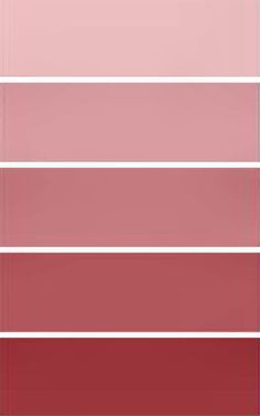 four shades of pink and red with white lines in the bottom right hand corner, one is