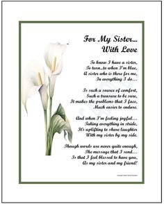 the poem for my sister with love