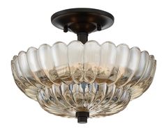 a large glass bowl ceiling light fixture