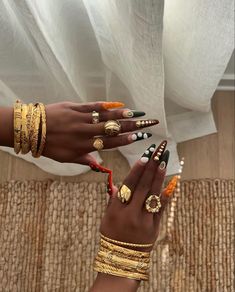 Dope Jewelry Accessories, Rings And Bracelets, Earthy Jewelry, Jewelry Aesthetic, Dope Jewelry, Nails 2024, Jewelry Fashion Trends, Girl Jewelry, Funky Jewelry