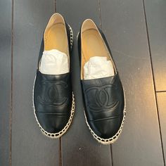 Excellent Condition. Worn Once. Chanel Espadrilles, Espadrille Shoes, Chanel Shoes, Limited Time, Espadrilles, Top Styles, Chanel, Women Shoes, Black