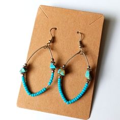 Turquoise Beaded Dangle Earrings New Lightweight Deer Antler Jewelry, Antler Jewelry, Diy Leather Earrings, Beaded Dangle Earrings, Beaded Dangles, Leather Diy, Turquoise Beads, Leather Earrings, Turquoise Jewelry