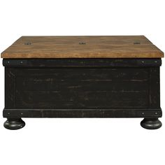 an old chest with wheels and wooden top