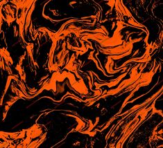 an orange and black abstract painting