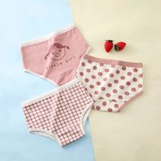 Discover the ultimate comfort and adorable style for your little girl with our Girls Underwear 3-Pack! These panties are designed with your child's comfort in mind. Available in seven delightful collections, each pack features a variety of charming designs, including floral patterns, cute grids, and playful dots, ensuring a fresh and fun choice for every day of the week. Imagine the smile on your daughter's face when she wears these lovely briefs, designed with both style and comfort in mind. Each pair is crafted to provide a snug, yet gentle fit, allowing her to play and move freely without any discomfort. The durable and soft cotton material ensures long-lasting wear and easy care, making these underpants a practical choice for busy parents. Order your Girls Kawaii Underwear 3-Pack today Prince Clothes, Feeding Kids, Kids Sandals, Kids Pants, Kids Socks, Her Smile, Summer Kids, Our Girl, Baby Bag