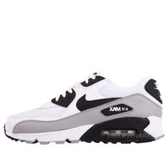 Nike Air Max 90 Essential White Black Grey 537384-110 KICKSOVER Nike Casual Shoes, Nike Air Max 90s, Air Max 90s, Air Max 90 Premium, Chicano Drawings, All Nike Shoes, Army Women, Tenis Nike, Cute Nike Shoes