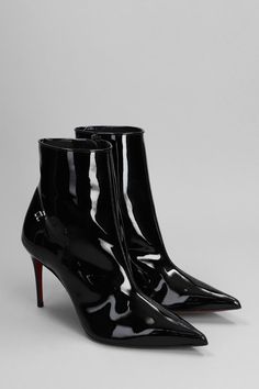 Sporty kate booty High heels Ankle boots in black patent leather, pointed toe, side zip, heel 90 mm, patent leather, iconic red sole, leather sole, Made in ItalyGender: WomenMaterial: PATENT LEATHERColor: BlackMade in: FRProduct ID: 382259_3230020*Import tax/duty will be calculated at checkout (If applicable) High Heels Ankle Boots, Patent Boots, Metal Spikes, Stella Mccartney Bag, High Heel Boots Ankle, Red Sole, Heeled Ankle Boots, Black Patent Leather, Luxury Retail