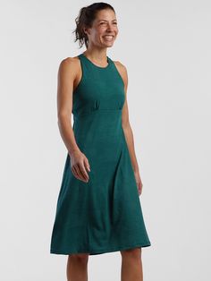 Our one-and-done favorite: the De Vivre dress sports a built-in mesh shelf bra w/removable cups for breathability & support. 2 pockets! By prAna. Fitted A-line Dress With Built-in Bra, Casual Cotton Dress With Built-in Bra, Green Spring Dress With Built-in Bra, Casual Fitted Dress With Built-in Bra, Green Dress With Flattering Silhouette, Casual Midi Dress With Built-in Bra, Daywear Dresses With Built-in Bra, Flattering Sleeveless Daywear Dress, Fit And Flare Mid-length Dresses