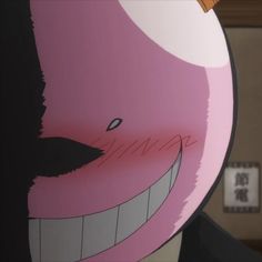 a close up of a cartoon character with a big smile on it's face