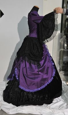 Made to order  fantasy victorian renaissance marie antoniette gothic dress, custom made. €744.00, via Etsy. Medieval Ruffle Dresses For Costume Party, Medieval Ruffled Dresses For Costume Party, Medieval Fitted Ruffle Dress, Medieval Fitted Dress With Ruffles, Medieval Style Fitted Ruffle Dress, Fantasy Style Purple Dress For Costume Party, Purple Fantasy Dress For Costume Party, Purple Fantasy Costume Party Dress, Fitted Gothic Costume With Ruffles