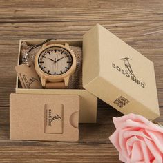 New Gift Fashion Bamboo Wooden Watch | eBay Dress Box, Everyday Watch, Wooden Watch, Wood Case, Paper Models, Casual Everyday, Luxury Women, Wood Watch, Leather Band