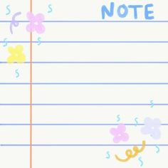 a notepad with flowers on it and the words'notes'written in cursive writing