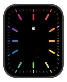 an apple watch with colorful numbers on the face and wristbands, in front of a black background