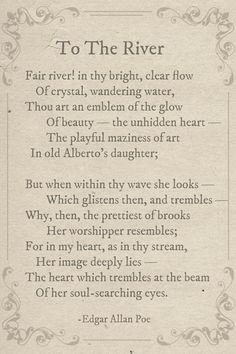 the poem to the river is written in an old - fashioned style with black ink