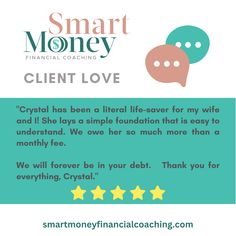 the smart money financial coaching client love email