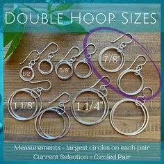 These lightweight double hoops have lots of graceful movement & sparkle!✦ All metal is bright sterling silver.✦ Circles have been given a unique hammered texture, and are organically shaped.✦ Each jump ring has been soldered closed for extra handmade quality.✦ Earrings are 1 7/8 inches long with French hooks & 2" with leverbacks.✦ Largest circles are 7/8" wide. Silver Hypoallergenic Open Circle Jewelry, Hypoallergenic Open Circle Jewelry For Anniversary, Hypoallergenic Open Circle Anniversary Jewelry, Personalized Everyday Hoop Jewelry, Silver Round Hoop Earrings For Mother's Day, Personalized Adjustable Hoop Jewelry, Personalized Sterling Silver Hoop Jewelry, Personalized Small Hoop Jewelry For Anniversary, Hypoallergenic Adjustable Open Circle Jewelry