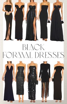 I haven’t done a post on formal dresses in a minute so I thought today I’d round up the 20 black dresses I am lovingggg and are sure to turn heads! You always need a good LBD and these are perf if you have any black-tie weddings coming up or if you just want to get extra dressy for date night. I’ve invested in an LBD or two over the years and they’re always a go-to staple in my closet! Black Outfit Wedding Guest, Unique Black Bridesmaid Dresses, Black Wedding Dress Guest, Black Dresses For Wedding Guest, Black Formal Wedding Guest Dress, Black Tie Dress Code Women Outfits, Gala Attire For Women, Formal Black Outfits For Women, All Black Wedding Guest Outfit