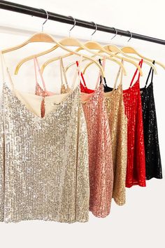 This sparkly tank top is absolutely stunning! When you're around friends and family this top is sure to be looked at more than once. These sequined tank tops have a lining which makes the top soft and comfortable and not at all scratchy. The perfect colors for any jean, pant or skirt attire. You’re sure to get a ton of compliments with this eye catching top. Lined. Loose fit. 40% Polyester, 51% Rayon, 2% Spandex Measurements Small - Shoulder to Hem 22", Bust 28" Medium - Shoulder to Hem 22", Bus Sparkly Tank Top, Sequin Tank Top, Sparkly Top, The Perfect Girl, Sequin Tank, Sequin Tank Tops, Day Outfit, Sequin Top, Go Out