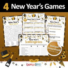 four new year's games for kids to play on the computer and in their classroom