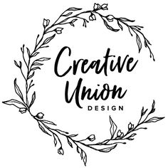 the creative logo for creative union design, which has been designed by person and is handwritten