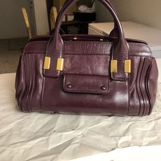 Very Good Condition Chloe Alice Bag Dyed Toburgundy Color It’s Will Not Peel Off Beautiful Bag No Strap Or Dust Bag What’s You See Is What You Get Burgundy Bags With Branded Hardware For Shopping, Alice Bag, Chloe Bags, Chloe Bag, Coach Swagger Bag, Beautiful Bags, Womens Tote Bags, Chloe, Top Handle Bag