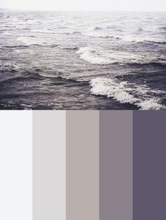 the ocean is full of waves and grays in this color scheme, it's perfect