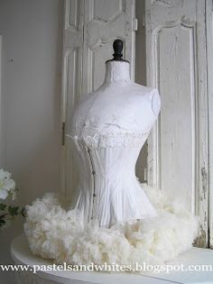 Beautiful Dress Form White Rustic Decor, Vintage Corset, Lady Grey