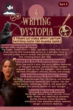 the front cover of writing dystopia, with an image of a woman holding a