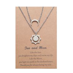 Material: Stainless Steel Color: N 5400.00G-Piece Set Fashion Element: Sun, Moon Style: Sweet and Cool Style Jewelry Matching, Valentines Day For Men, Sun And Moon Necklace, Dance Parties, Everyday Clothes, Moon Pendant Necklace, Couple Necklaces, Friendship Necklaces, Valentines Day Birthday