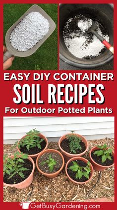 6 potted plants sitting on the ground with different soil mixes Diy Potting Soil, Garden Soil Mix, Diy Container, Soil Amendments, Coco Coir