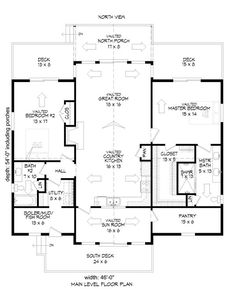 the first floor plan for a home