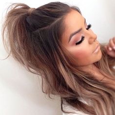 Half Up Half Down Hairstyles, Penteado Cabelo Curto, Teen Hairstyles, Half Up Hair, Half Up Half Down, Hair Dos, Ponytail Hairstyles