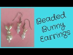 the earrings are decorated with pearls and bunny earring's on top of each other