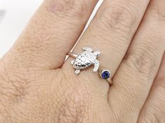 Sea Turtle Ring, September Birthstone Ring, Turtle Jewelry, Promise Ring, Stackable Ring, Personaliz Adjustable Sterling Silver Birthstone Ring Gift, Adjustable Crystal Ring With Accent Stones For Anniversary, Adjustable Hypoallergenic Anniversary Birthstone Ring, Adjustable Birthstone Toe Ring For Gift, Adjustable Toe Ring Birthstone Ring For Gift, Adjustable Crystal Ring For May Birthstone, Adjustable Round Stone Birthstone Ring For Anniversary, Adjustable Birthstone Crystal Promise Ring, Adjustable Birthstone Ring For Anniversary