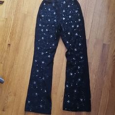 High Waisted, Beaded Mesh Pants. No Liner, But A Pair Of Sandex Shorts Work Great! 10 Inches Waist Hight, 37in Outer Seam, 29 Inch Inseam Full-length Stretch Bottoms With Sequins, Mesh Pants, Black Silver, Pant Jumpsuit, Pants For Women, High Waisted, The Incredibles, Pants, Women Shopping