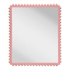 a pink frame with scalloped edges