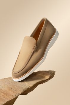 Business Casual Slip-ons With Almond Toe And Stitched Sole, Classic Slip-ons With Rubber Sole And Flat Heel, Business Casual Slip-ons With Leather Sole And Almond Toe, Workwear Slip-on Moccasins With Contrast Sole, Business Casual Slip-ons With Leather Sole And Flat Heel, Slip-on Oxfords With Stitched Sole And Plain Toe, Modern Business Slip-ons With Contrast Sole, Casual Slip-on Dress Shoes With Contrast Sole, Wingtip Slip-ons With Removable Insole