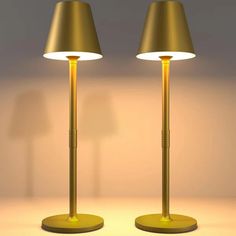 two lamps that are next to each other