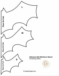 the pattern for a bat - shaped christmas tree with three sections cut out and ready to be sewn