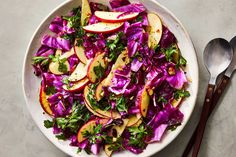 Red Cabbage Salad With Orange Vinaigrette Recipe Red Cabbage Salad, Orange Vinaigrette, Fall Salad, Vinaigrette Recipe, Roast Turkey, Orange Salad, Autumn Salad, Cabbage Salad, Super Rich