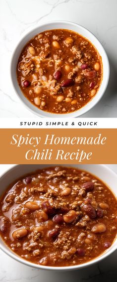 Image for Spicy Homemade Chili Recipe Medium Spicy Chili Recipe, Chilly Recipe, Chili Bowl Recipe, Homemade Chili Recipe, Chilli Recipes, Homemade Chili, Afterschool Activities, Chili Recipe, Chili Recipes