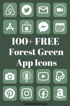 green app icons Forest Green App Icons, Sage Green App Icons, Green App Icons, Android Icons, Ipad Essentials, Cute Home Screens, Free Ipad, Ipad Background, Screen Icon