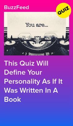 a book cover with the words, this quiz will determine your personality as if it was written in a book