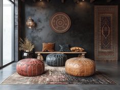 a living room filled with lots of furniture and decor