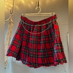 Never Worn Out. Cute, Flannel Material. Belt Not Included. It Used To Have A White Sweatshirt String Type Thing Inside The Waist To Tighten But It Was So Ugly I Took It Off Urban Outfitters Skirt, Urban Renewal, Plaid Skirt, Flannel Material, Plaid Skirts, White Sweatshirt, Pretty Dresses, Urban Outfitters, Womens Skirt