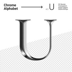 the letter u in chrome is shown with an arrow pointing to it's left side