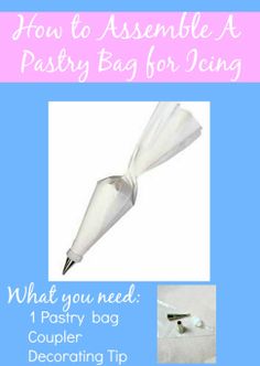 the instructions for how to assemble a pastry bag for jeing, with text overlay