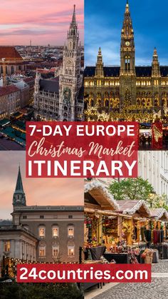 christmas markets in europe with the words 7 day europe christmas market itinerary below